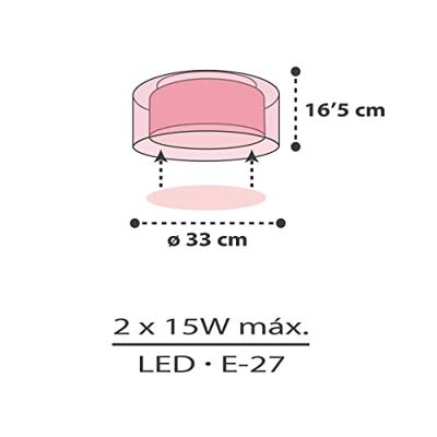 Dalber Wolken plafondlampClouds roze - 41416S