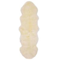 Vloerkleed 60x180 cm schapenvacht wit - thumbnail