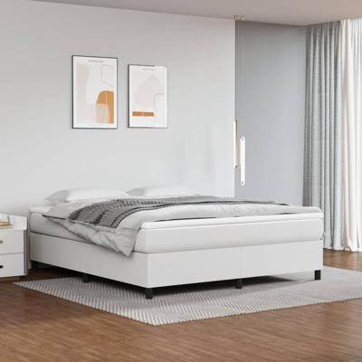 Boxspring met matras kunstleer wit 160x200 cm