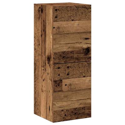 4-delig Tv-meubelset wandmontage bewerkt hout oud houtkleurig