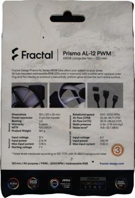 Fractal Design Prisma AL-12 PWM PC-ventilator Zwart, Wit (b x h x d) 120 x 120 x 25 mm