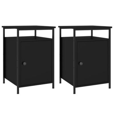 Nachtkastjes 2 st 40x42x60 cm bewerkt hout zwart