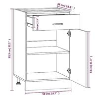 Onderkast met lade 50x46x81,5 cm bewerkt hout bruineikenkleurig - thumbnail