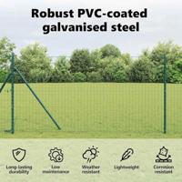 VidaXL Euro hek groen 1 x 10 m pvc-gecoat ijzer - thumbnail
