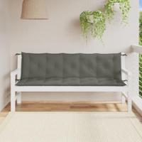 Tuinbankkussens 2 st 180x50x7 cm stof gemleerd donkergrijs - thumbnail