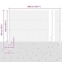 VidaXL Hek met paal groen 1,4 x 10 m staal en pvc - thumbnail