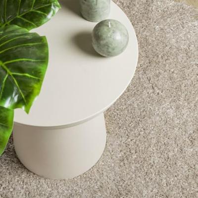VidaXL Vloerkleed istan hoogpolig glanzend ø 100 cm beige