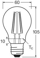 OSRAM HOMELIGHTING 4058075466517 LED-lamp Energielabel E (A - G) E27 Peer 7 W = 60 W Neutraalwit (Ø x l) 60 mm x 105 mm 5 stuk(s) - thumbnail