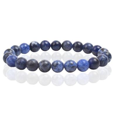 Natuursteen Armband met 8mm Kralen Memphis - Sodalite Dark