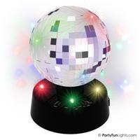 PartyFun Lights Tafellamp discobal mirror10cm roterend - thumbnail