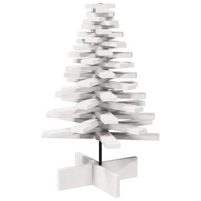 VidaXL Kerstdecoratie kerstboom 80 cm massief grenenhout wit