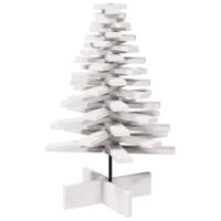 VidaXL Kerstdecoratie kerstboom 80 cm massief grenenhout wit - thumbnail