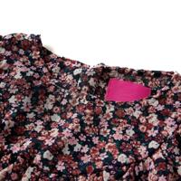 Kindershirt met lange mouwen bloemenprint 104 donkerroze - thumbnail