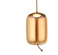 Searchlight Hanglamp GlasLisbon roodkoper met amber cilinderglas - 75132-1AM - thumbnail