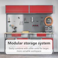 Werkbankset met lade 8 pcs Rood en Grijs Gepoedercoat staal - thumbnail