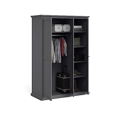 Kledingkast Amber - antraciet - 201x139x61 cm