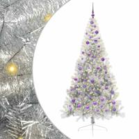 VidaXL Kunstmatig voorverlicht kerstboom met 300 led zilver 210 cm pet - thumbnail