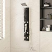 Douchepaneel 18x45,5x130 cm glas zwart - thumbnail