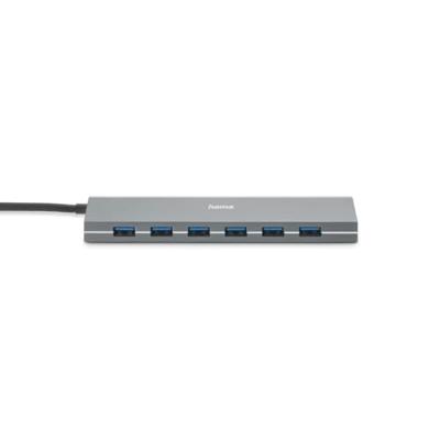 Hama USB 3.2 Gen 1-hub 7 poorten Met USB-C stekker Grijs