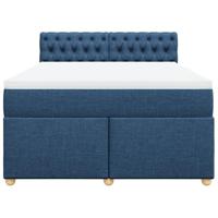 Boxspring met matras stof blauw 140x200 cm - thumbnail