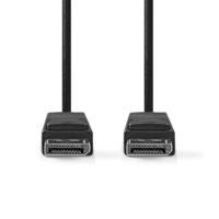 Nedis DisplayPort-Kabel | DisplayPort Male | DisplayPort Male | 4K@60Hz | Vernikkeld | 3.00 m | Rond | PVC | Zwart | Label - CCGL37010BK30 - thumbnail