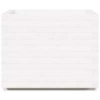 Plantenbak 60x60x49,5 cm massief grenenhout wit - thumbnail