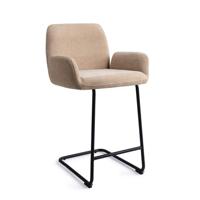 Jesper Home Barkruk 'Misaki' Arch Black, kleur Funky Fudge (zithoogte 66cm) - thumbnail