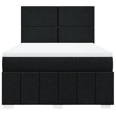 Boxspring met matras stof zwart 140x200 cm