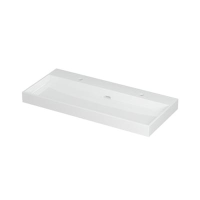 INK Urban Wastafel Porselein met 2 Kraangaten - 1000x450x80 mm - Glans Wit