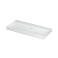 INK Urban Wastafel Porselein met 2 Kraangaten - 1000x450x80 mm - Glans Wit - thumbnail
