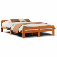 Bedframe zonder matras massief grenenhout wasbruin 150x200 cm - thumbnail