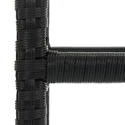 Barkrukken met kussens 4 st poly rattan zwart - thumbnail