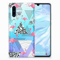 Huawei P30 | TPU Hoesje | Flamingo Triangle - thumbnail