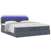 Ottoman bed met matrassen en LED's 200x200cm fluweel - thumbnail