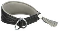 TRIXIE HALSBAND HOND ACTIVE COMFORT VOOR WINDHONDEN LEER ZWART / GRIJS 27-35X5,5 CM - thumbnail