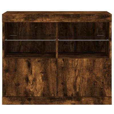 Dressoir met LED-verlichting 81x37x67 cm gerookt eikenkleurig Dressoir met LED-verlichting 81x37x67 cm gerookt eikenkleurig
