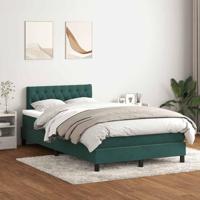 Boxspring met matras fluweel donkergroen 120x220 cm - thumbnail