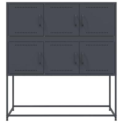 Dressoir 100,5x39x107 cm koudgewalst staal antracietkleurig Dressoir 100,5x39x107 cm koudgewalst staal antracietkleurig