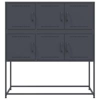 Dressoir 100,5x39x107 cm koudgewalst staal antracietkleurig - thumbnail
