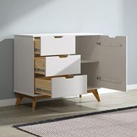 Ladekast Borneo Wit Naturel 80x79x40cm FSC gecertificeerd - thumbnail