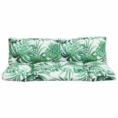 VidaXL Palletkussens 2 st stof bladpatroon