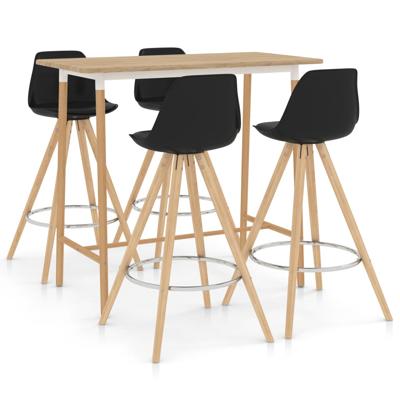 vidaXL 5-delige Barset zwart