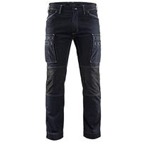 Blåkläder 1459 service werkbroek denim stretch - blauw/zwart maat 50 - thumbnail