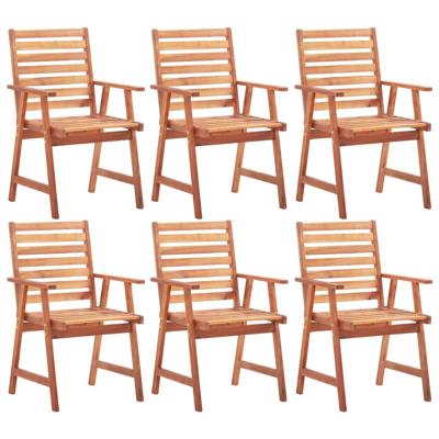 Tuinstoelen 6 st massief acaciahout