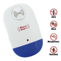 Elektronische ultrasone Mosquito Rat Pest Control Repeller met LED-verlichting Amerikaanse stekker AC90V-250 v (wit + blauw) - thumbnail
