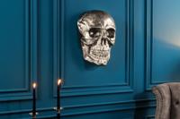 Exclusief wandsculptuur SKULL XXL 40cm zilveren decoratieve schedel - 38383 - thumbnail