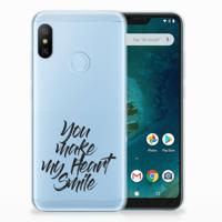 Xiaomi Mi A2 Lite Siliconen hoesje met naam Heart Smile - thumbnail