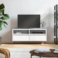 Tv-meubel 100x34,5x44,5 cm bewerkt hout wit - thumbnail