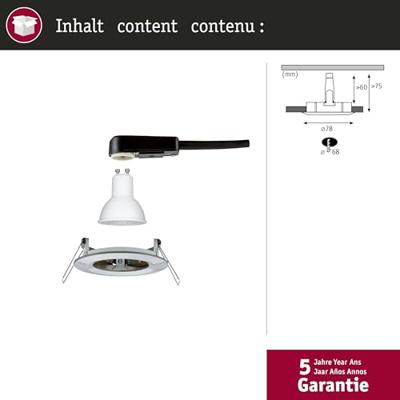 Paulmann 92977 LED-inbouwlamp LED GU10 6.5 W IJzer (geborsteld)