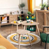 Set van 3 tafels Atmosphera Mileo Natuurlijk - thumbnail